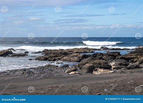 Atlantic Ocean Coast Playa De Las Hermosas Fuerteventura Stock Image