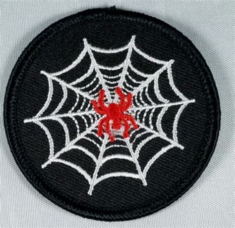 Spider Patch Web Red Black Widow Motorcycle Embroidery Biker