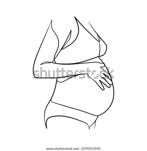 Pregnant Woman Continuous Line Art Pregnant Stock Vector Royalty Free 2195051945 Shutterstock