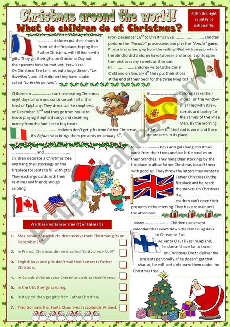 Christmas Around The World Esl Worksheet By Mariaolimpia