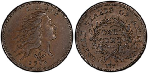 Images Of Flowing Hair Large Cent 1793 1c Wreath Vine And Bars Bn