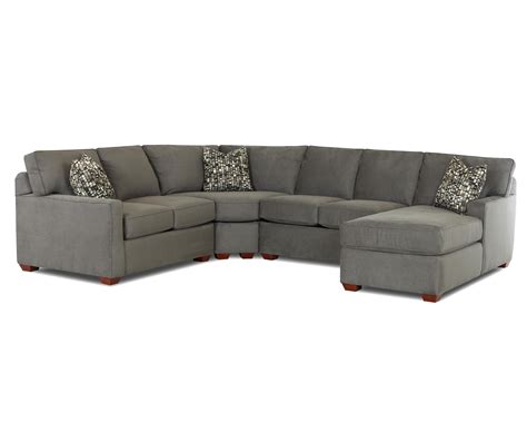 Provide ample seating with sectional sofas. Contemporary L-Shaped Sectional Sofa with Right Arm Facing Chaise by Klaussner | Wolf and ...