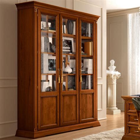 Shop for display cabinet furniture online at target. Treviso Ornate Cherry Wood 3 Door Glass Display Cabinet ...