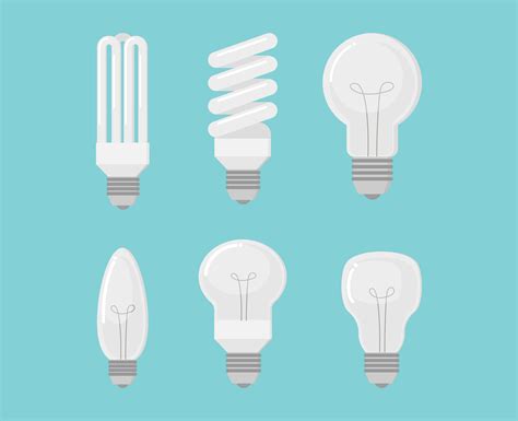 Collection Of Electric Bulb Vector Set On Blue Background Vector