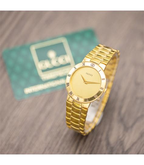 Gucci Vintage Mens Gold Plated Quartz Watch Ref 33002m