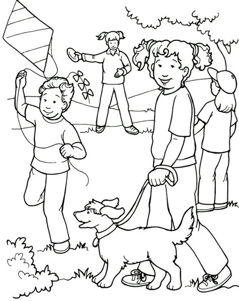 Kids Helping Each Other Coloring Page - Coloring Home