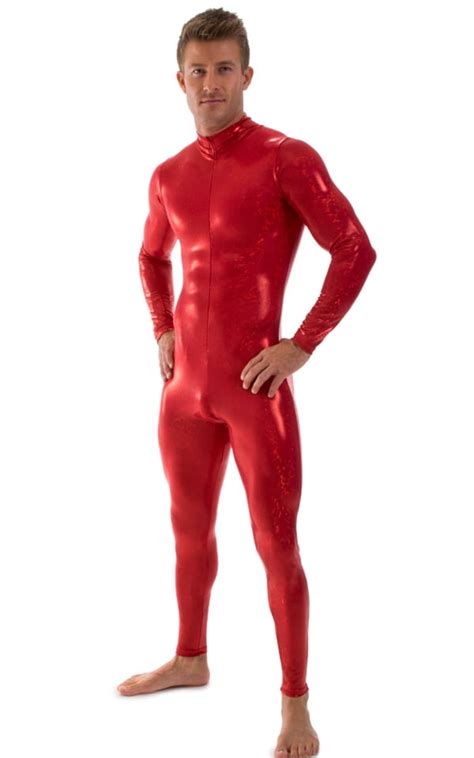 full bodysuit suit for men in red shattered glass