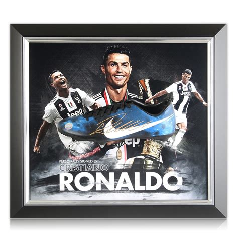Cristiano Ronaldo Signed Cr7 Framed Soccer Shoe Juventus Presentation