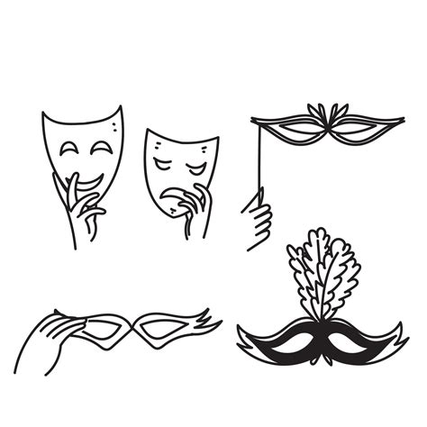 Hand Drawn Doodle Masquerade Mask Vector Illustration 11513005 Vector