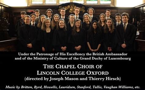 Lincoln College Oxford Chapel Choir To Sing This Week In Dudelange