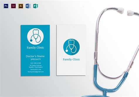 doctor business card template  psd word publisher illustrator