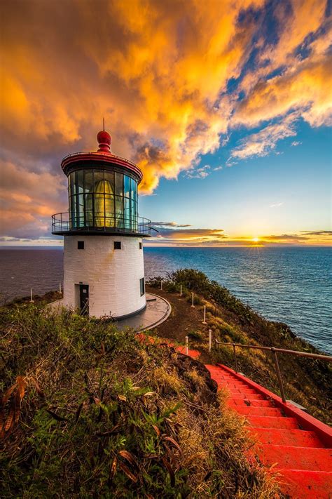 Sunrise At The Makapuu Lighthouse On Oahu By Shane Myers Lighthouse