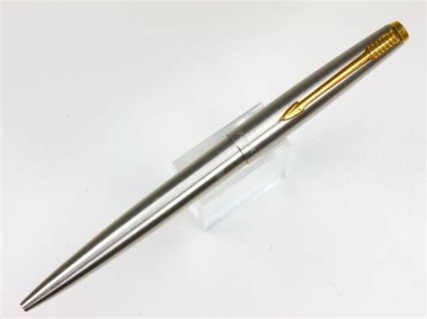 Parker 45 Cap Action Ballpoint Pen In Stainless Steel With Gold Plated