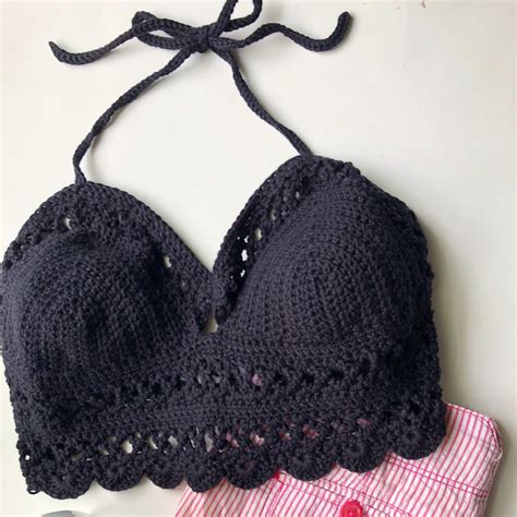 Lace Crochet Bralette Knit Bralette Crochet Swimsuit Etsy Crochet