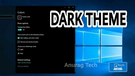 How To Enable Dark Theme In Windows Youtube