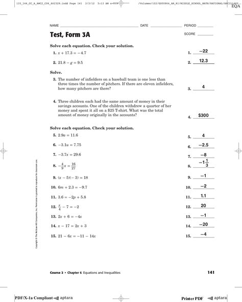 Solve quadratic equations and systems, and determine roots or a higher order solve each equation by using the indicated method. Chapter 6 Systems Of Linear Equations And Inequalities Answer Key - Tessshebaylo