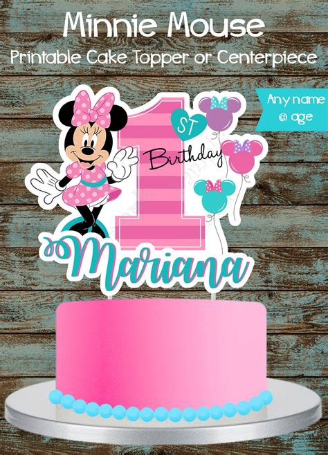 This cake was very special to me because it was for my 3 year old daughter. Baby Minnie Mouse 1st Birthday Cake Topper Printable ...