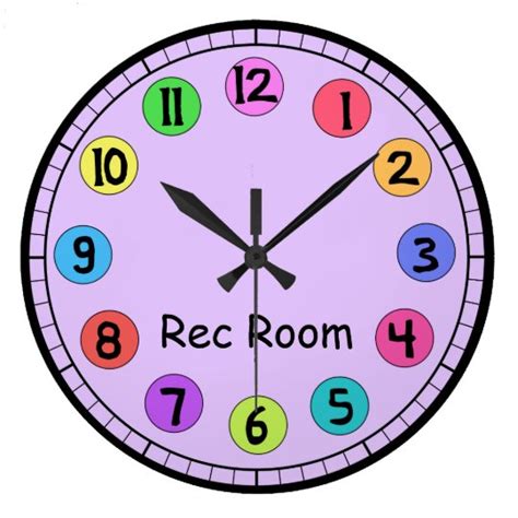 Custom Colorful Kids Big Number Clock | Zazzle.com