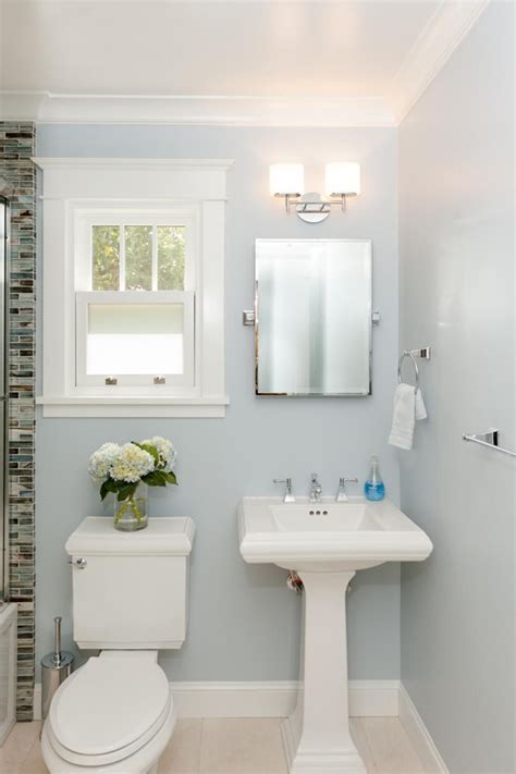 There are a few things to consider when thinking about organization in a tiny bathroom. Transitional Bathroom With White Pedestal Sink | Pedestal ...
