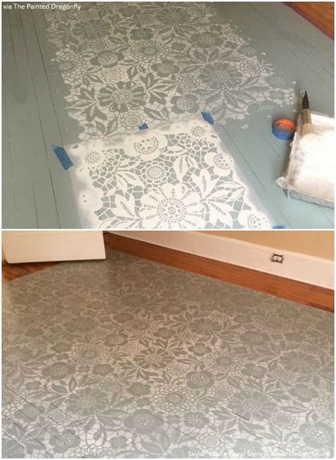 10 stenciled floor makeovers diy decor ideas using floor stencils diy flooring stenciled
