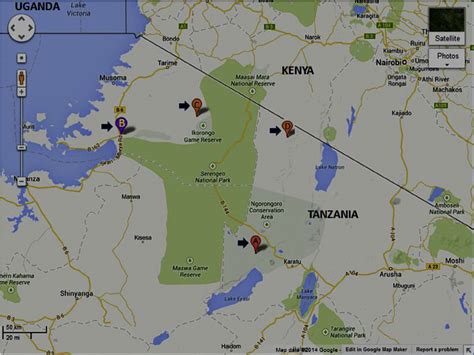 Map Of The Serengeti Ecosystem Comprising Of The Serengeti National