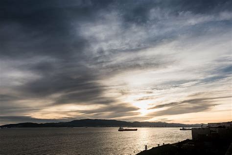 Hd Wallpaper Sunset Gibraltar Algeciras Boats Ships Sky Clouds