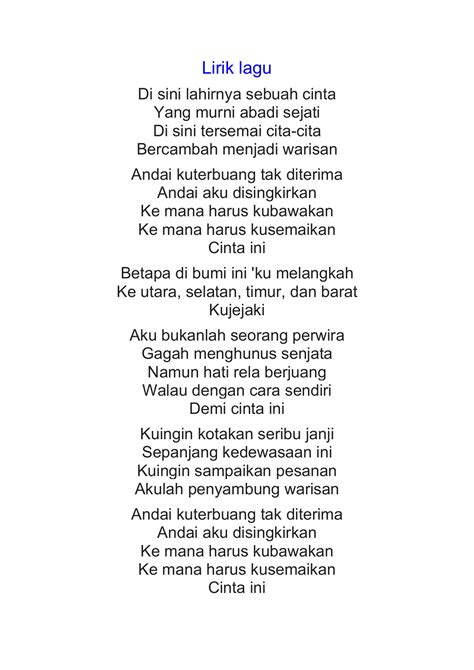 Lirik Lagu Patriotik Malaysia 18869830 Lirik Lagu Patriotik Lagunya