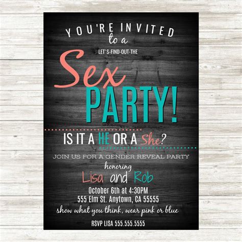 Gender Reveal Sex Party 5x7 Invitation Etsy