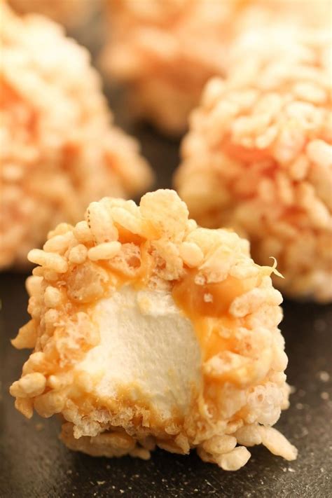 Caramel Marshmallow Rice Krispie Balls Recipe Recipe Rice Krispie