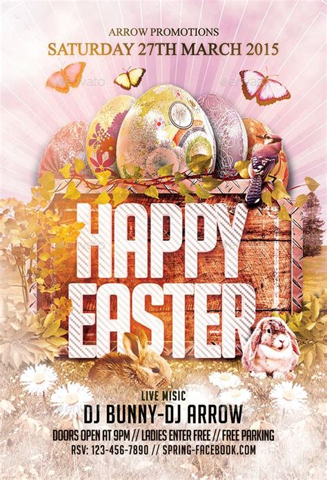 Happy Easter Flyer Template Happy Easter Day Happy Easter Easter Flyers
