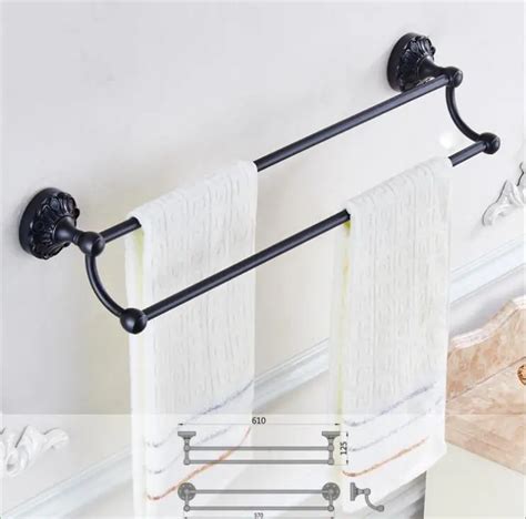 High Quality Antique Wall Mounted 24 Inch Double Towel Bar Elegant