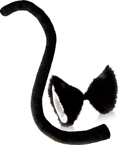 Cat Ears And Tail Set Black Cat Ear Clips And Long Tail