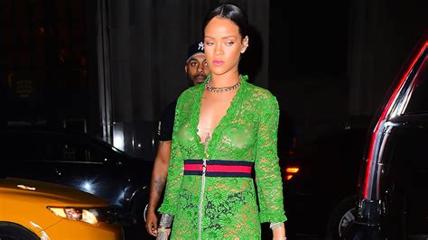 Rihanna Exposes Her Nipples In A Sheer Dress While Out In Nyc See The