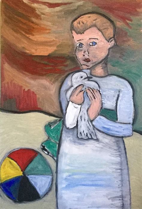 After Picassos Child With A Dove Painting By Carl Bowlby Saatchi Art