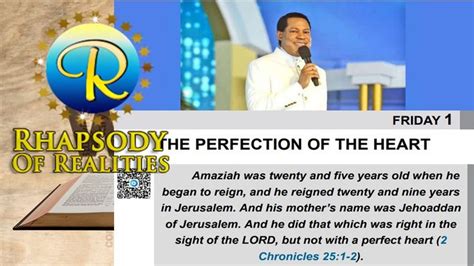 Rhapsody Of Realities Devotional Friday May 01 2020 The Perfection Of Daily Devotional