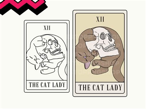 The Cat Lady Tarot Card Png Funny Tarot Card Svg Crazy Cat Lady Png