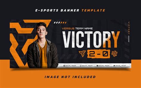 Premium Vector Victory Esports Gaming Banner Template With Logo For