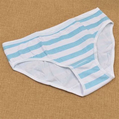 Buy Cotton Underwear Women Striped Blue And White Striped Tangas Panties