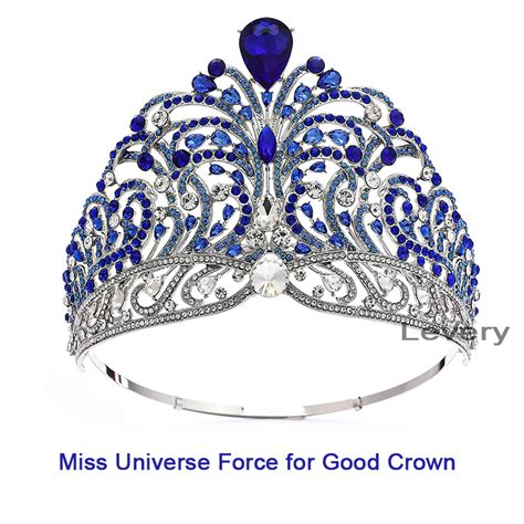 Levery Miss Universe Force For Good Crown Shining Rhinestone Tiara Full Circle Large Crown