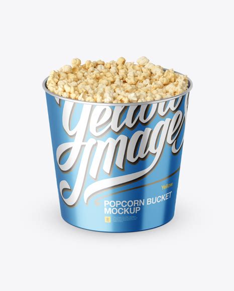 Download Large Metal Popcorn Bucket Mockup (High-Angle Shot) in Cup & Bowl Mockups on Yellow Images ...
