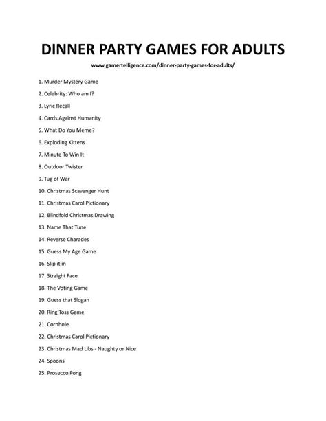 15 Dinner Party Games For Adults Its The Excellent List For Every One