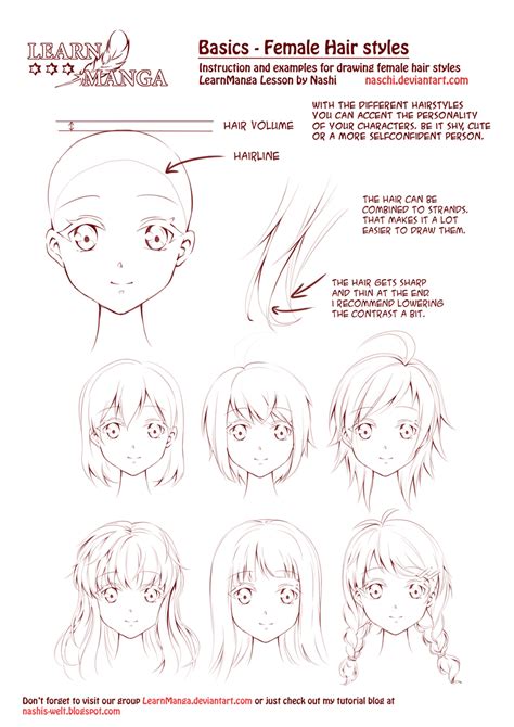 This anime hair has three parts. nashi's world: Learn Manga: Female Hair Styles