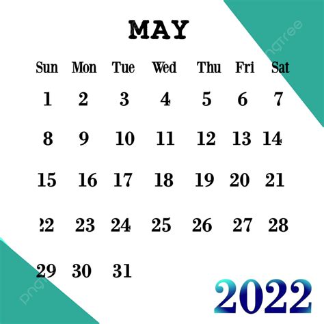 Gambar Kalender Mei 2022 Kalender Mungkin Vektor Kalender Png