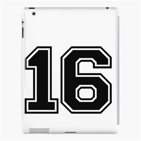 Varsity Team Sports Uniform Number 16 Black Ipad Case And Skin For