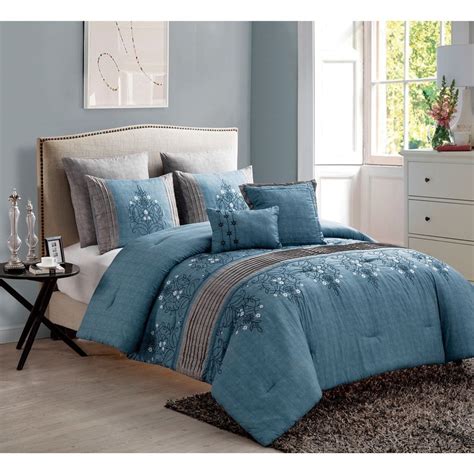 Vcny Home Grace Embroidered Damask Comforter Set Overstock 10867899 Comforter Sets Queen