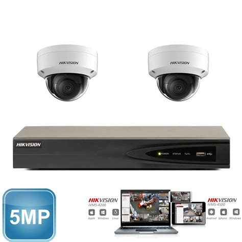 Hikvision Ip Camera Set 2x Dome 5 Megapixel Full Hd Safe Area