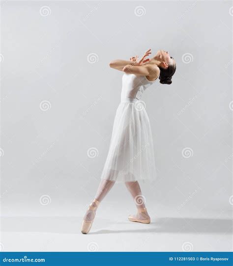 Ballerina On Grey Version Stock Image Image Of Legs