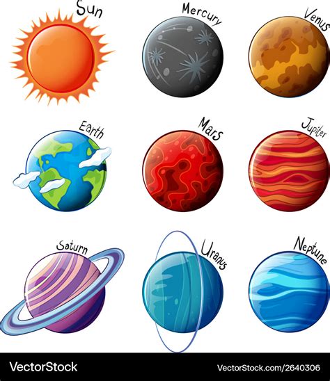 Planets Of The Solar System Royalty Free Vector Image