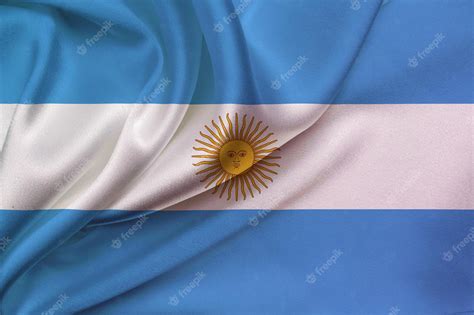 아르헨티나의 국기 흔들며 아르헨티나 국기의 3d 그림 프리미엄 사진