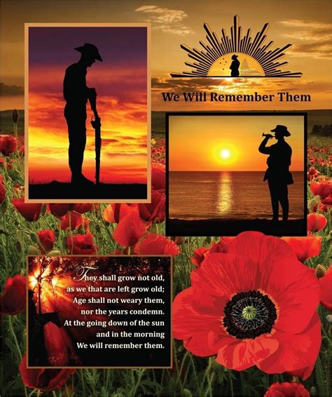 Anzac We Will Remember Them Cotton Quilting Fabric Panel Anzac Day